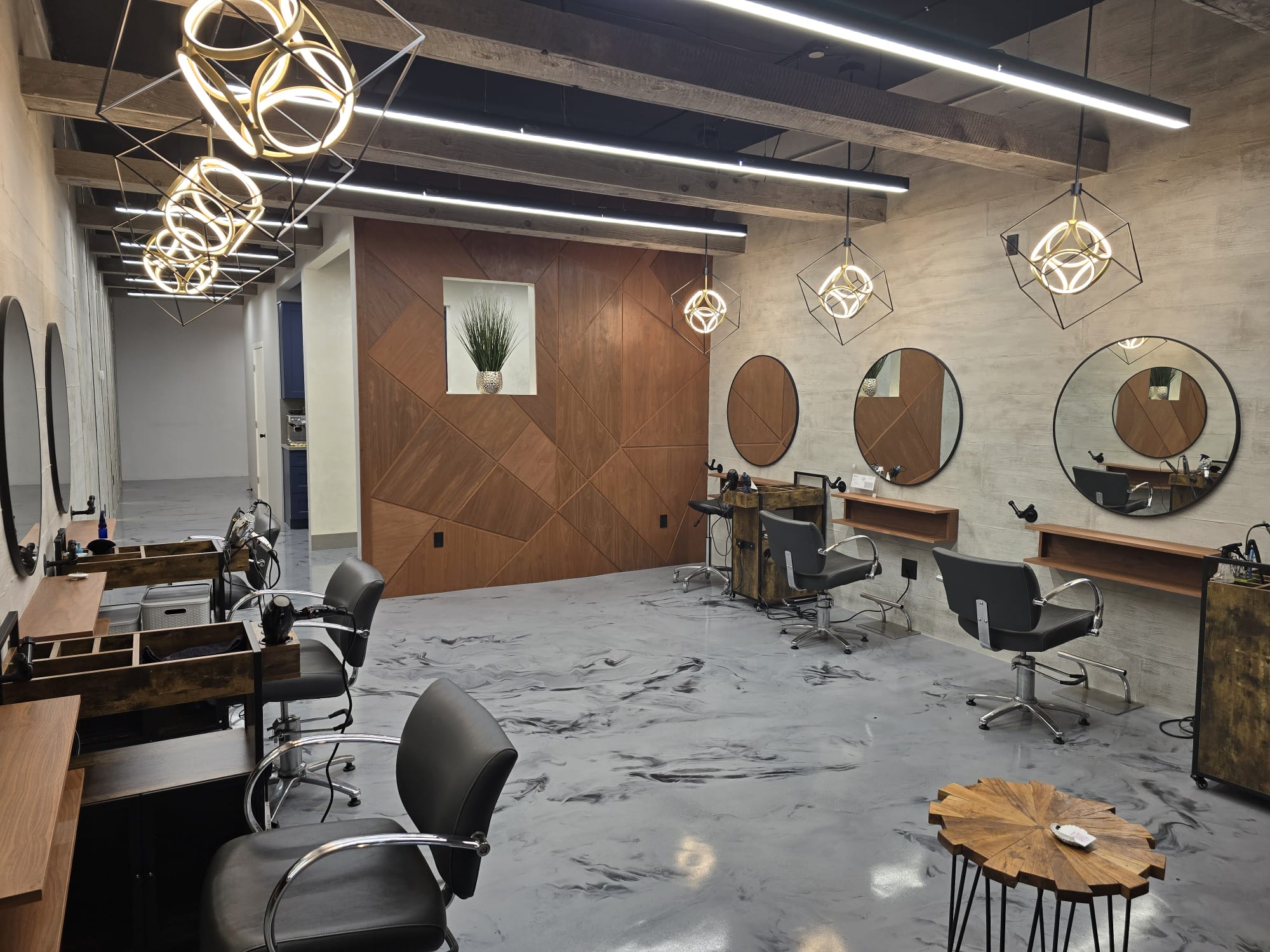 Decorative finish in a hair salon, West Hollywood